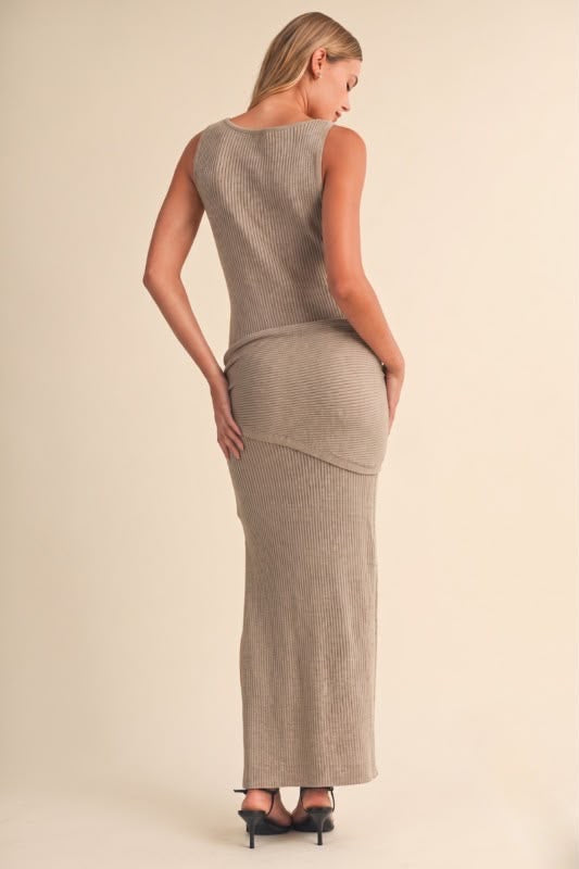Vestido café tejido