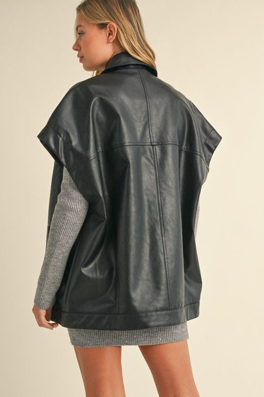 Chaleco negro vinil piel