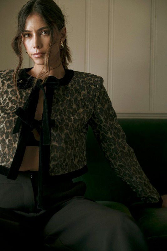 Blazer crop leopardo