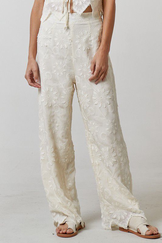 Set pantalón blanco con Flores