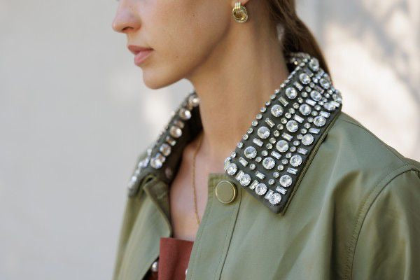 Chamarra verde gabardina