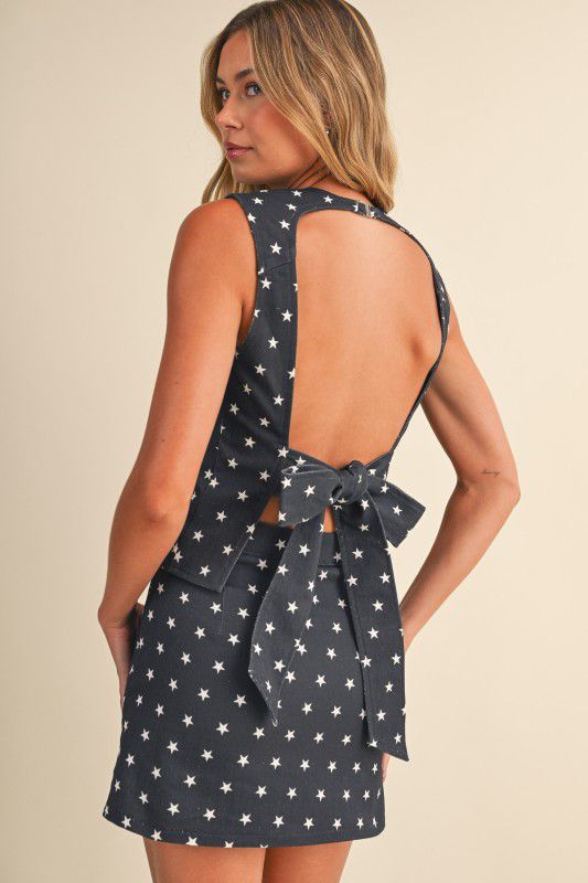 Set falda short estrellas
