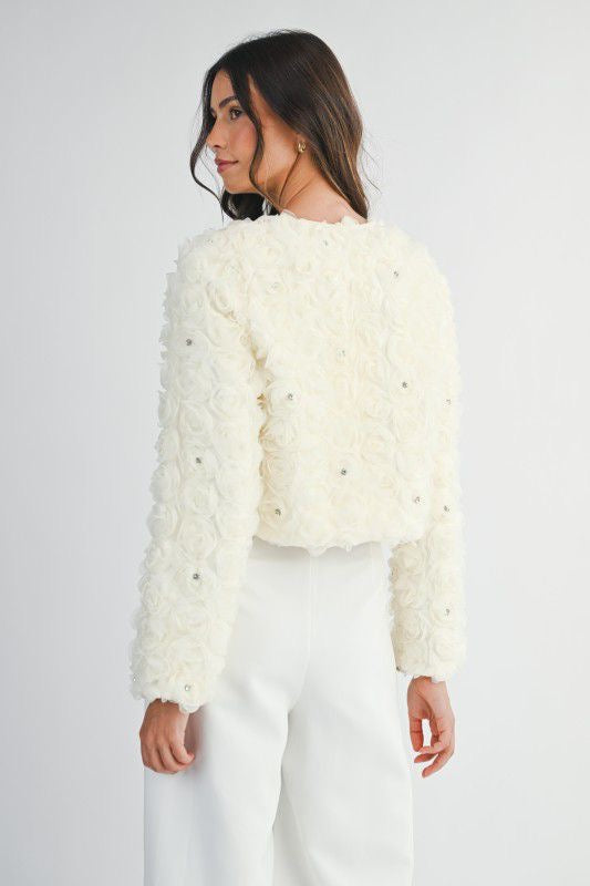 Blazer Flores blanco