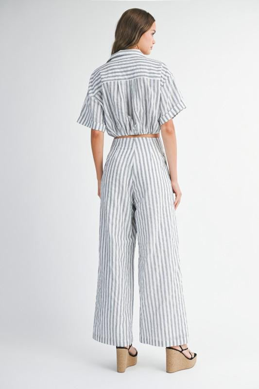 Set rayas negras pantalón y top