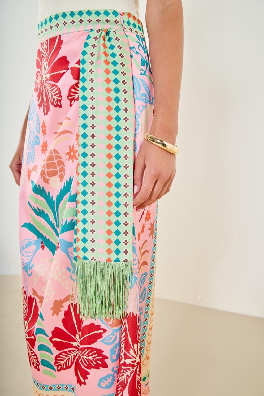 Falda colores midi