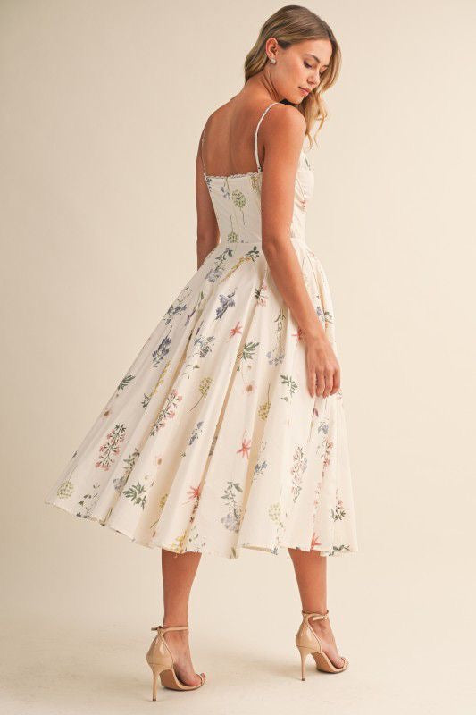 Vestido nude flores