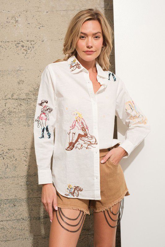 Camisa blanca print