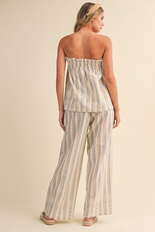 Set pantalón rayado colores
