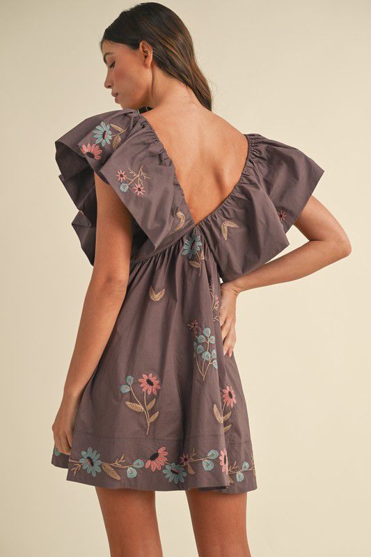 Vestido cafe Flores