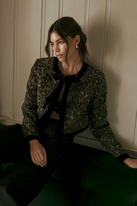 Blazer crop leopardo