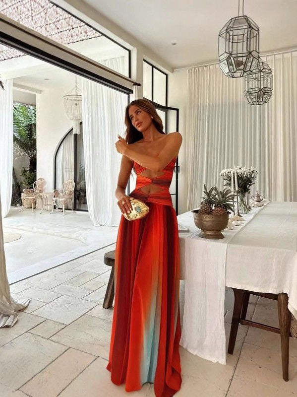 Vestido rojo colores cut out