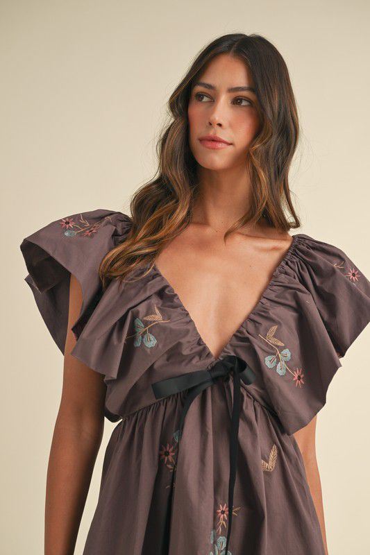 Vestido cafe Flores