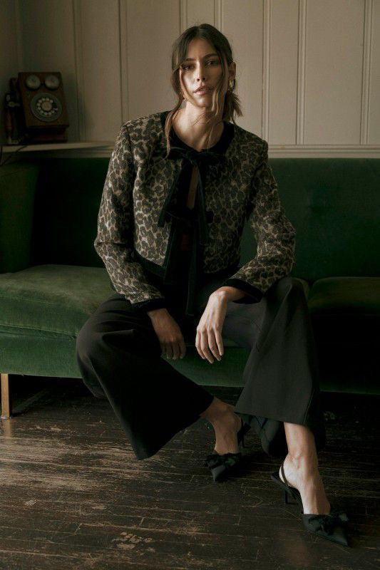 Blazer crop leopardo