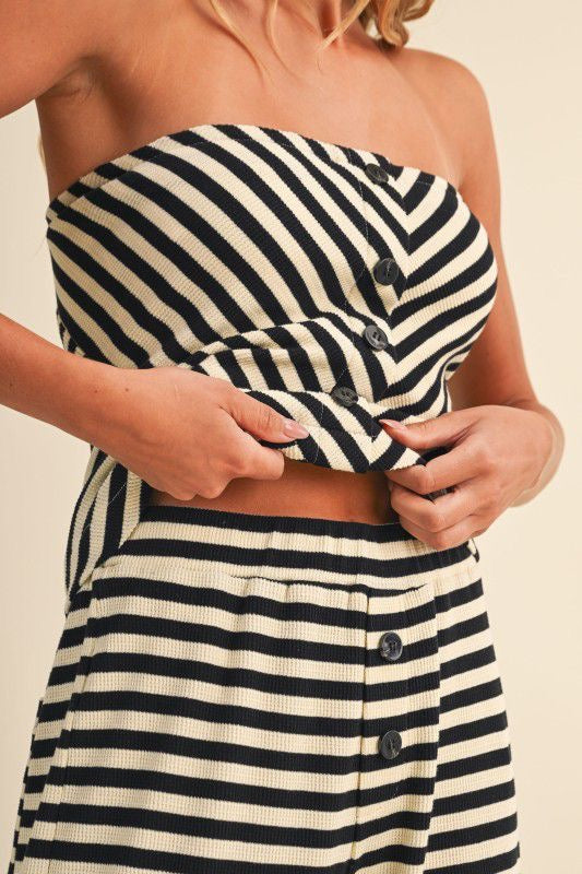 Set pantalón y top rayas nudo