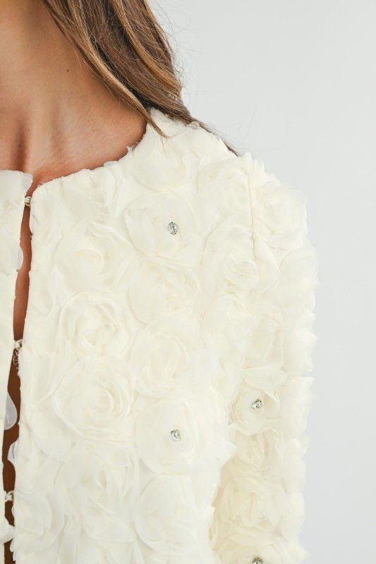 Blazer Flores blanco