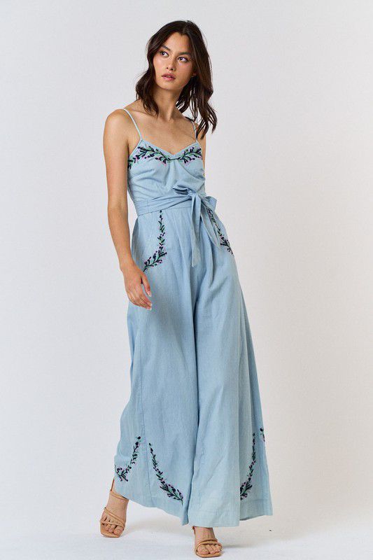 Jumpsuit azul con flores