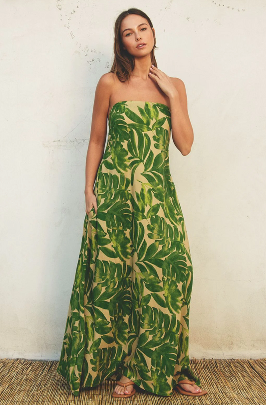 Vestido verde print