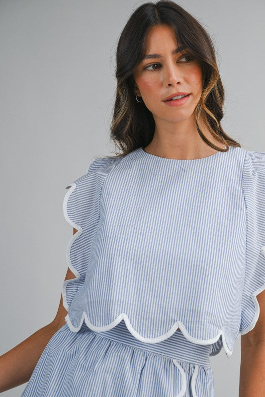 Set rayas azul claro