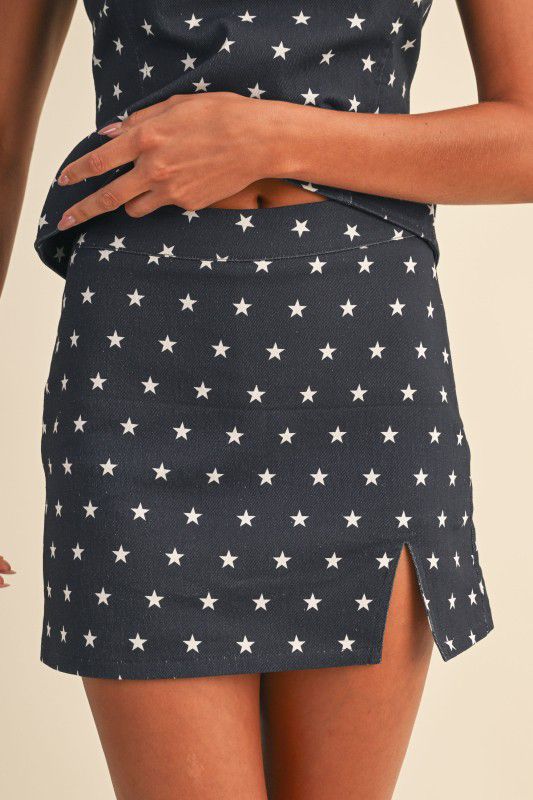 Set falda short estrellas
