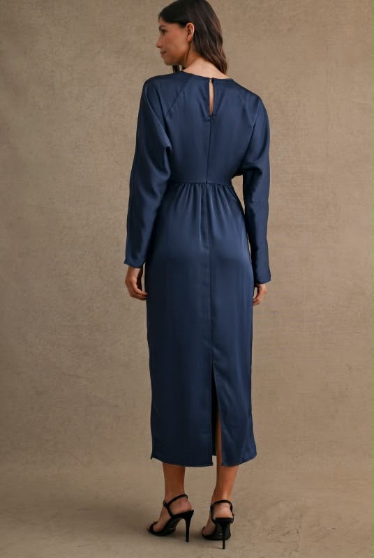 Vestido midi cut out azul