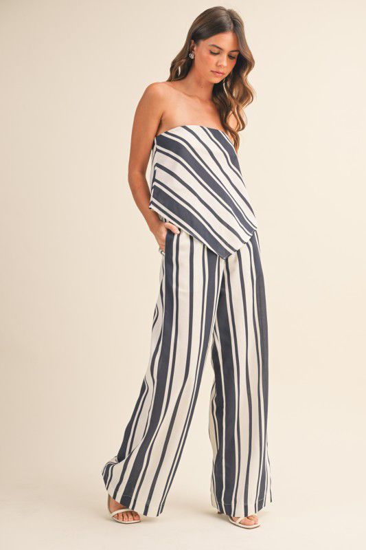 Set pantalón rayas azul
