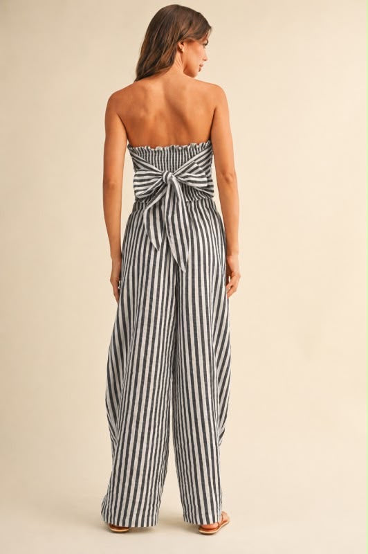 Set rayado de pantalón y top