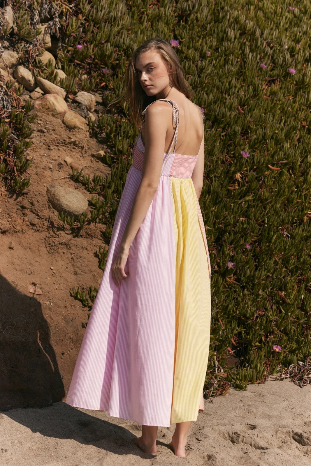Vestido rosa amarillo