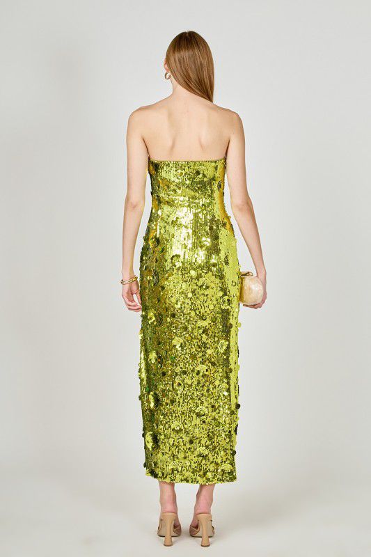 Vestido verde lentejuela