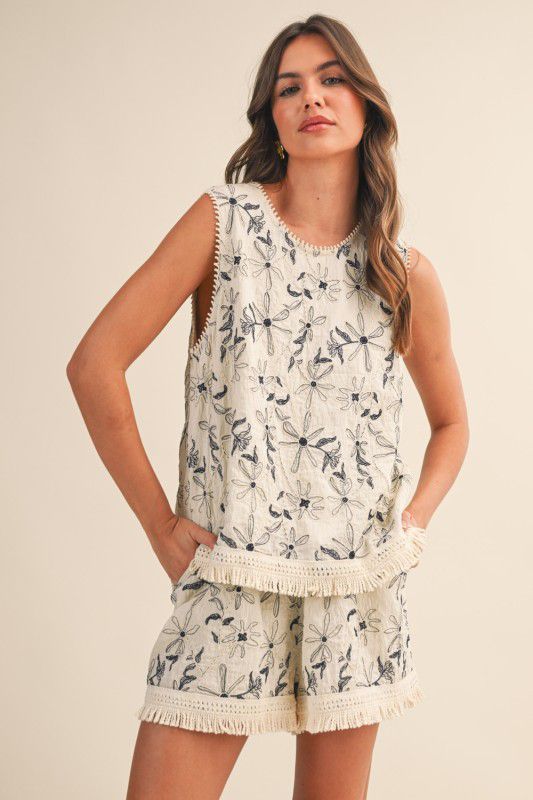 Set short print flores