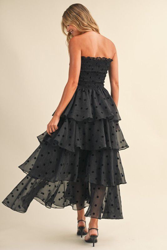 Vestido negro polka dots