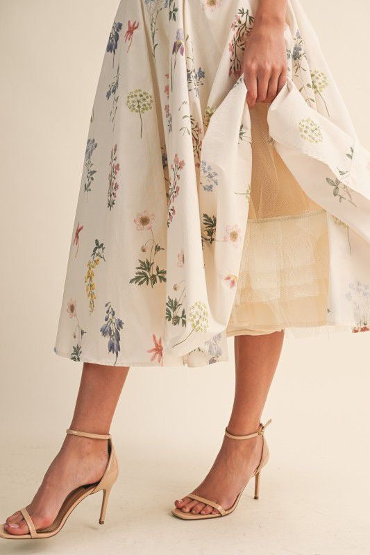 Vestido nude flores