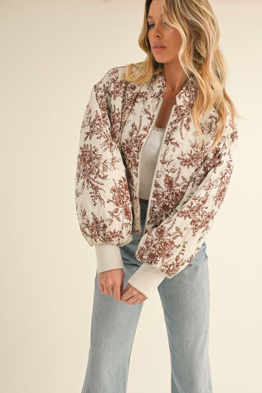 Chamarra bomber print floral