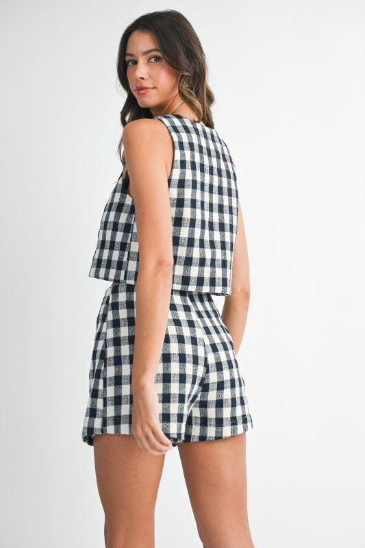 Set short falda cuadrados