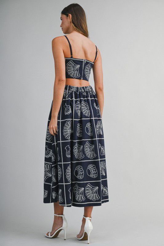 Set falda y top azul concha