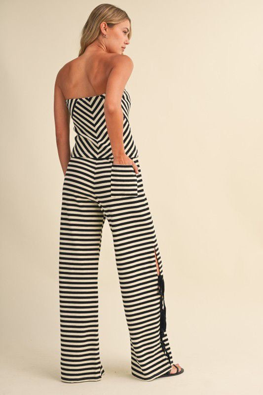 Set pantalón y top rayas nudo