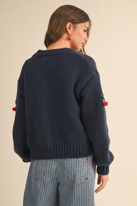Suéter cerezas Azul