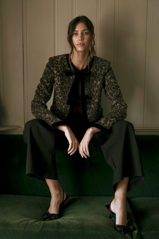 Blazer crop leopardo