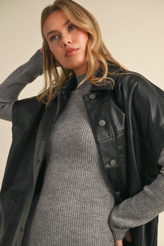 Chaleco negro vinil piel