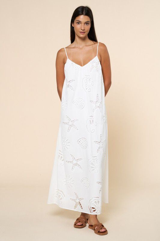 Vestido blanco conchas