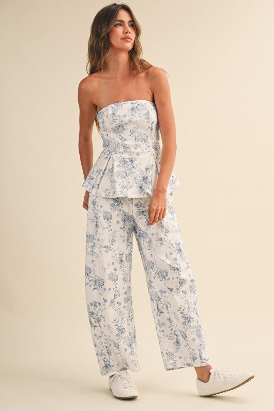 Set Flores pantalón y top