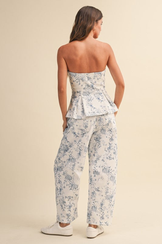 Set Flores pantalón y top