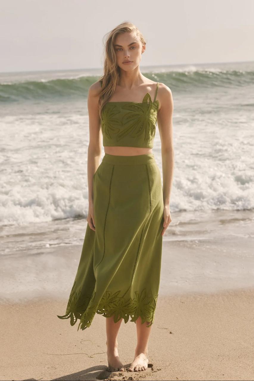 Set verde falda y top