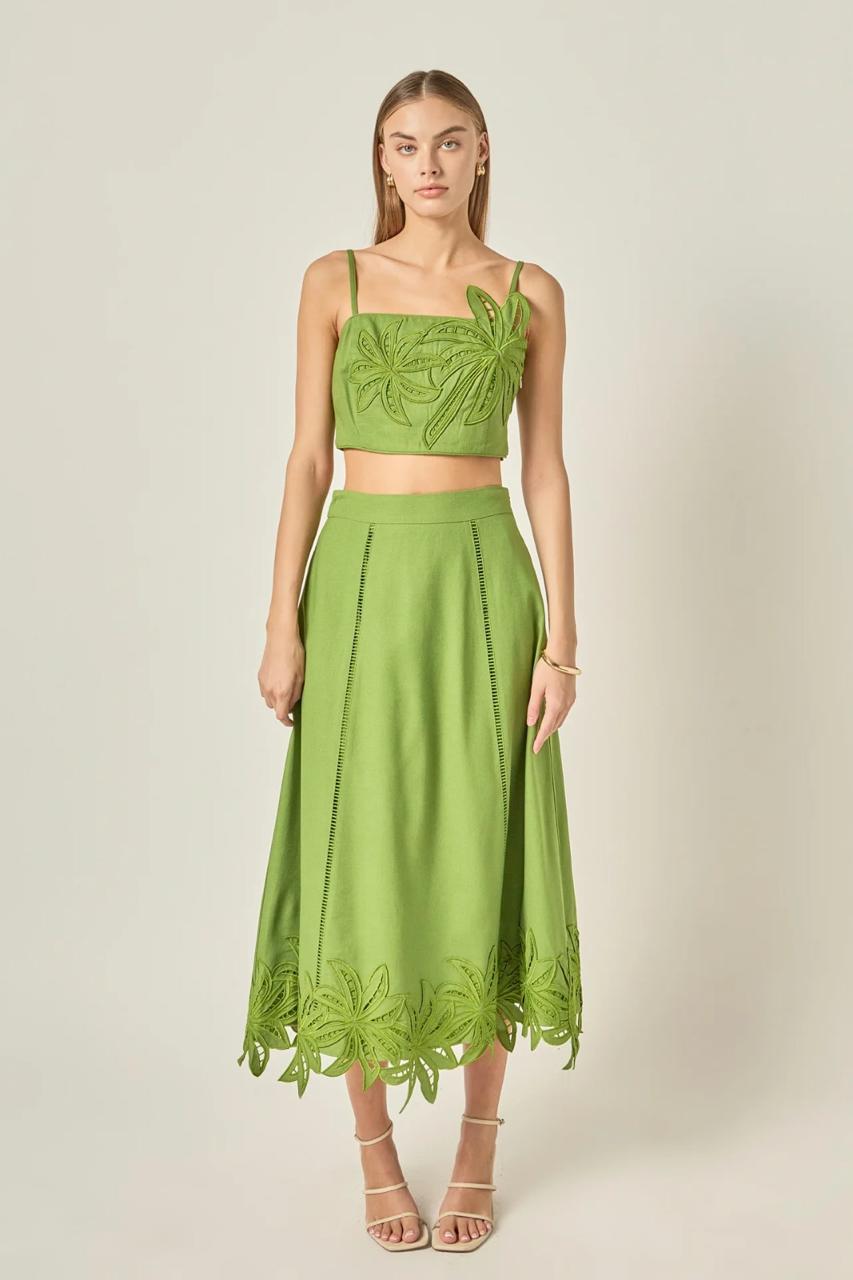 Set verde falda y top