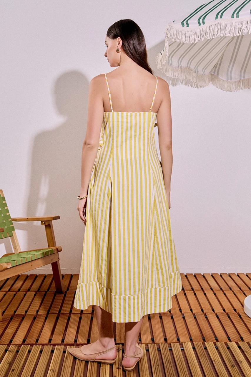 Vestido amarillo rayas