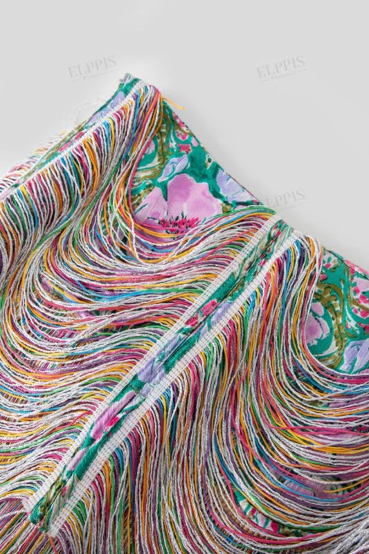 Falda flecos de colores