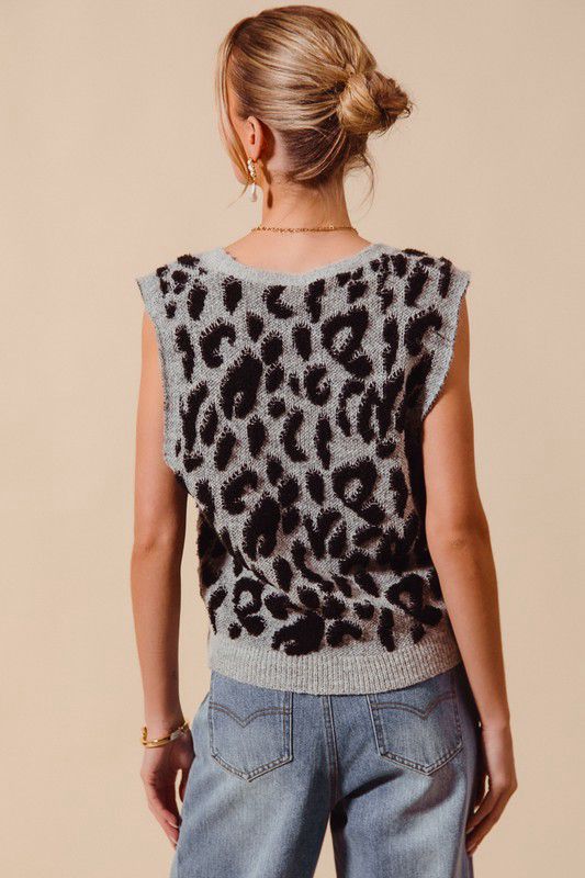 Chaleco leopardo gris