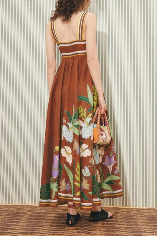 Vestido flores terracota