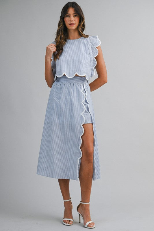 Set rayas azules