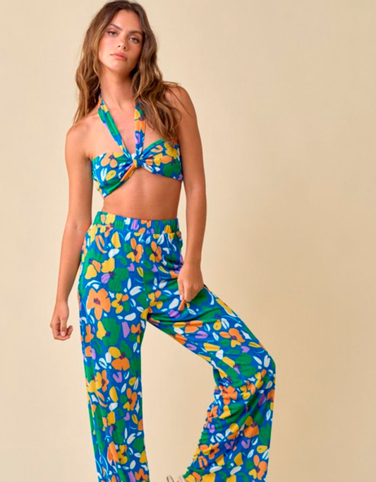 Set Pantalón con Flores